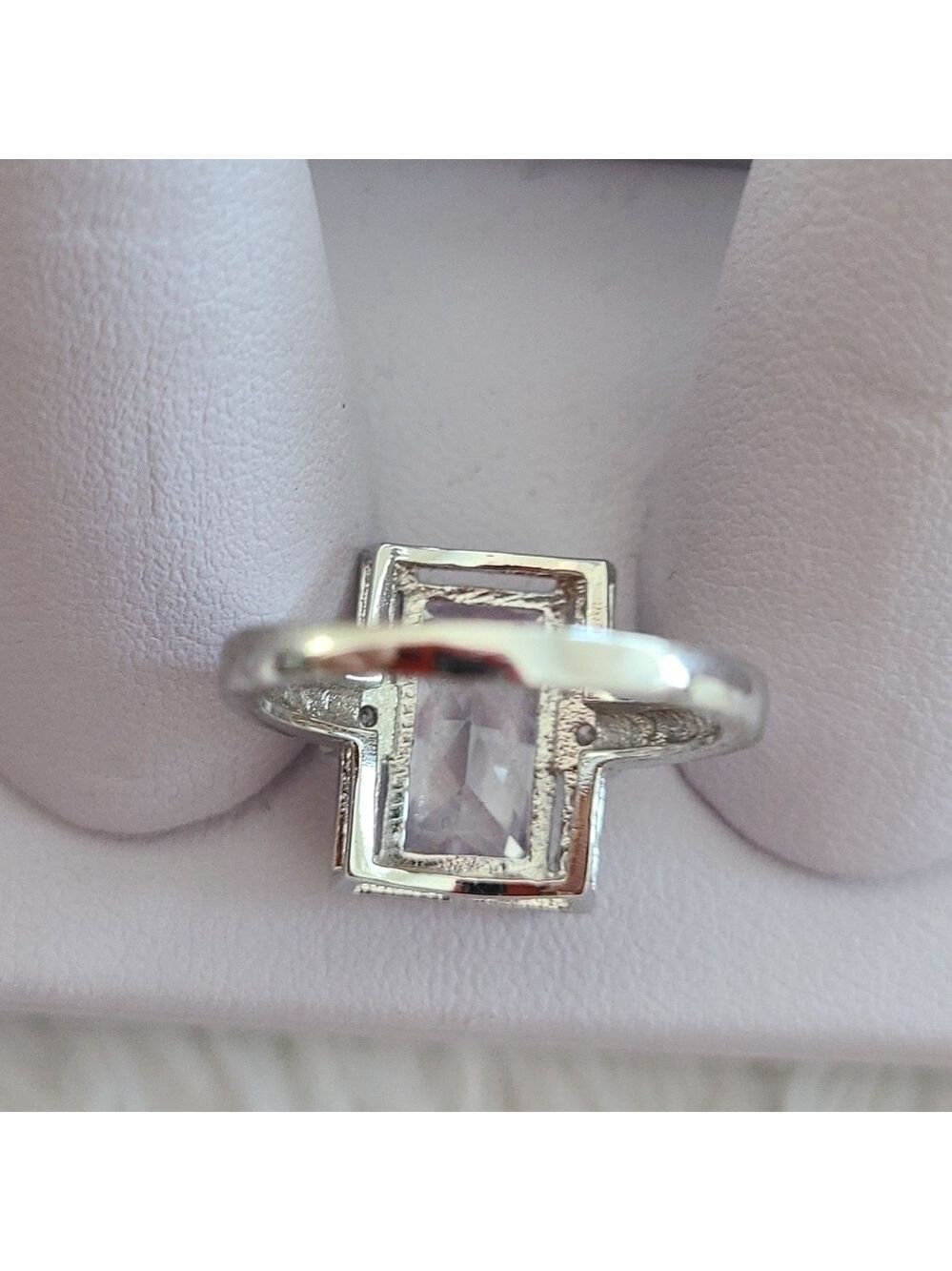 TRÏBE STERLING silver Plated Radiant shape CZ Engagement Ring Size 7 NWT - Picture 5 of 6